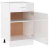 High Gloss White Drawer Bottom Cabinet - 50x46x81.5 cm