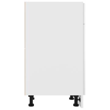 High Gloss White Drawer Bottom Cabinet - 50x46x81.5 cm