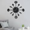 Stylish Fork & Spoon Wall Clock - 40 cm Black Aluminium