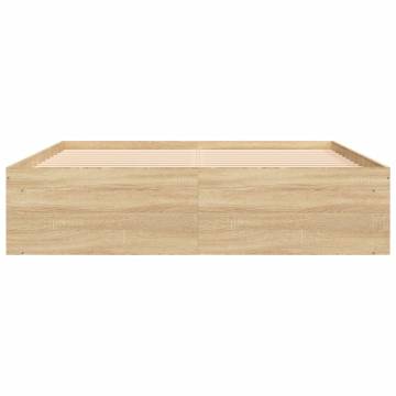 Sonoma Oak Bed Frame 140x200 cm | Modern Bedroom Furniture