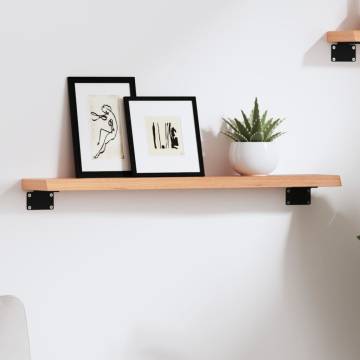 Wall Shelf Light Brown 60x10x2 cm Solid Oak - Rustic Style