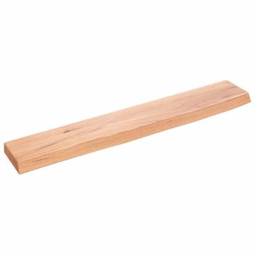 Wall Shelf Light Brown 60x10x2 cm Solid Oak - Rustic Style