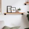 Wall Shelf Light Brown 60x10x2 cm Solid Oak - Rustic Style