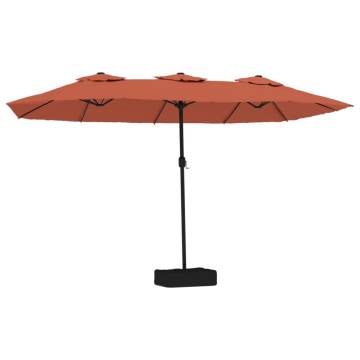 Double-Head Parasol Terracotta 449x245 cm | Hipomarket