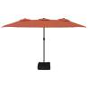 Double-Head Parasol Terracotta 449x245 cm | Hipomarket