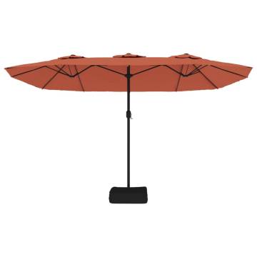 Double-Head Parasol Terracotta 449x245 cm | Hipomarket