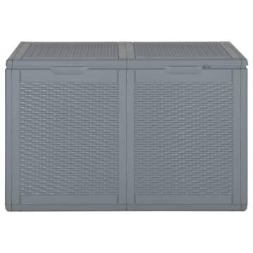 Garden Storage Box Grey PP Rattan 180 L - Durable & Stylish