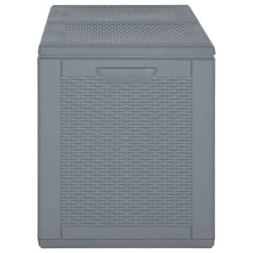 Garden Storage Box Grey PP Rattan 180 L - Durable & Stylish