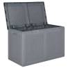 Garden Storage Box Grey PP Rattan 180 L - Durable & Stylish