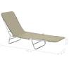 Folding Sun Loungers Set - 2 Pcs Steel & Fabric Taupe