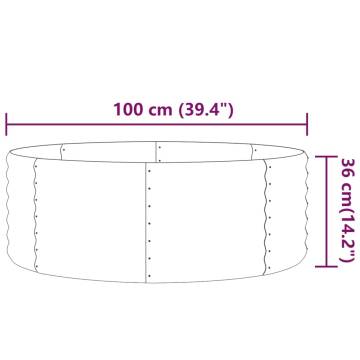 Garden Raised Bed - Powder-coated Steel 100x100x36 cm Grey