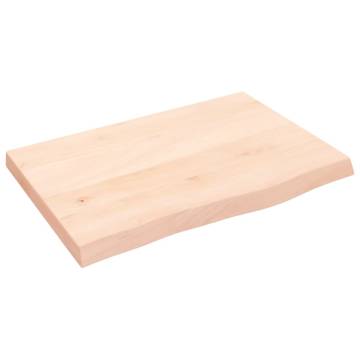 Wall Shelf 60x40 cm - Untreated Solid Oak | Hipo Market