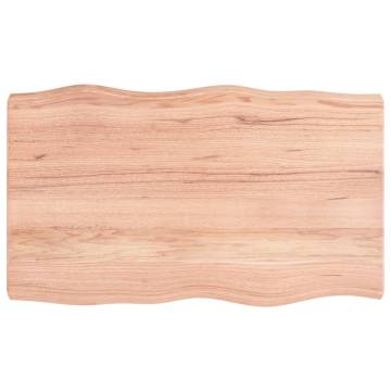 Live Edge Solid Oak Table Top - Light Brown | 100x60 cm