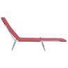 Folding Sun Loungers 2 pcs - Red Steel & Fabric | HipoMarket