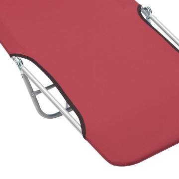 Folding Sun Loungers 2 pcs - Red Steel & Fabric | HipoMarket