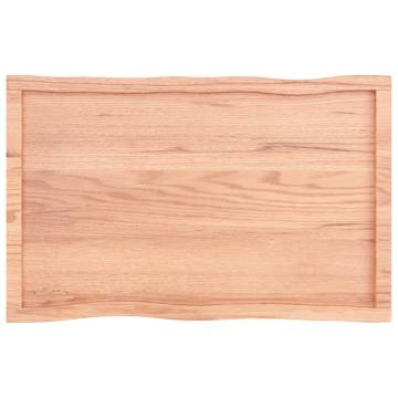 Live Edge Solid Oak Table Top - Light Brown | 100x60 cm