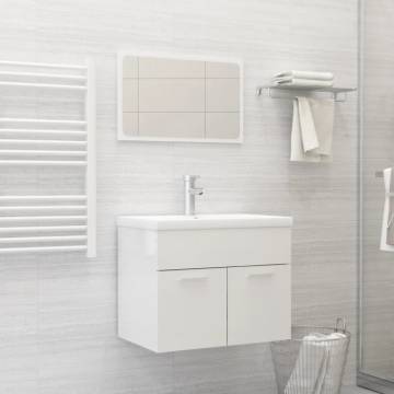 High Gloss White Bathroom Furniture Set - Stylish & Modern