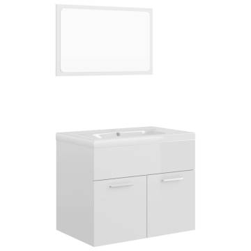 High Gloss White Bathroom Furniture Set - Stylish & Modern