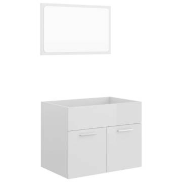 Stylish 2 Piece Bathroom Furniture Set - High Gloss White