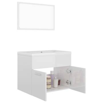 High Gloss White Bathroom Furniture Set - Stylish & Modern