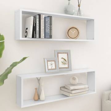 Wall Cube Shelf Set - 2 pcs White, Stylish & Functional