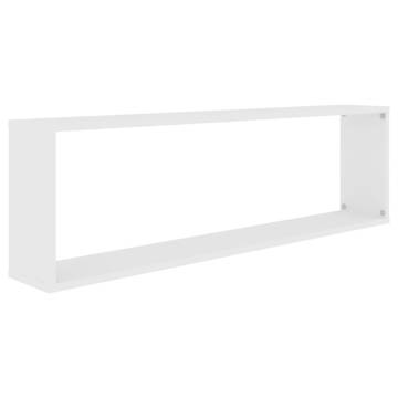 Wall Cube Shelf Set - 2 pcs White, Stylish & Functional