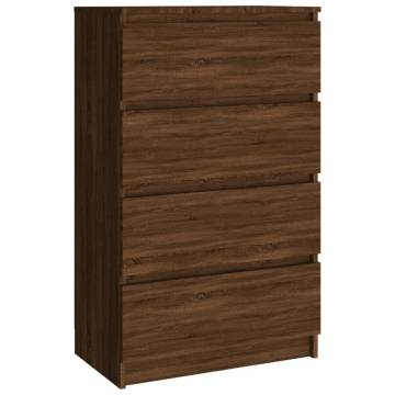 Brown Oak Sideboard - 60x35x98.5 cm Engineered Wood