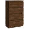 Brown Oak Sideboard - 60x35x98.5 cm Engineered Wood