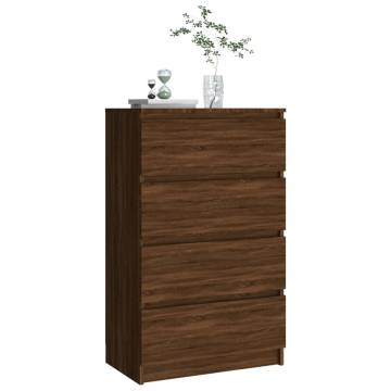 Brown Oak Sideboard - 60x35x98.5 cm Engineered Wood