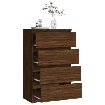 Brown Oak Sideboard - 60x35x98.5 cm Engineered Wood