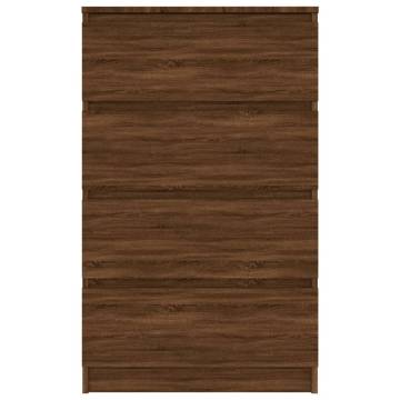 Brown Oak Sideboard - 60x35x98.5 cm Engineered Wood