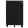 Mobile File Cabinet Black 39x45x60 cm - Durable Steel Storage