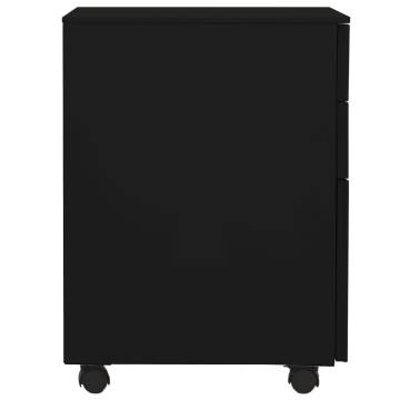 Mobile File Cabinet Black 39x45x60 cm - Durable Steel Storage