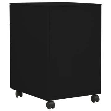 Mobile File Cabinet Black 39x45x60 cm - Durable Steel Storage