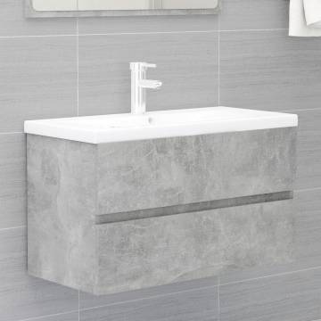 Concrete Grey Sink Cabinet with Built-in Basin | HipoMarket