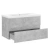 Concrete Grey Sink Cabinet with Built-in Basin | HipoMarket