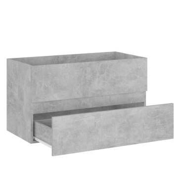 Concrete Grey Sink Cabinet with Built-in Basin | HipoMarket