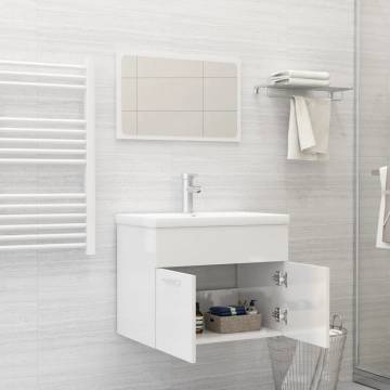 Stylish 2 Piece Bathroom Furniture Set - High Gloss White