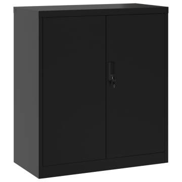 Stylish Black File Cabinet - 79x40x90 cm Steel Storage Solution