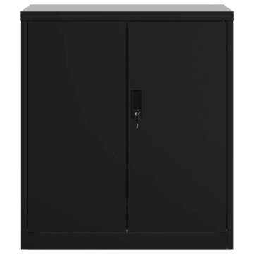 Stylish Black File Cabinet - 79x40x90 cm Steel Storage Solution