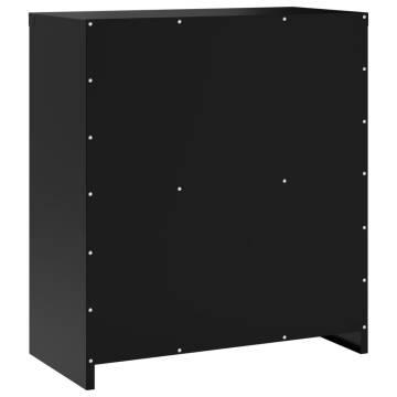 Stylish Black File Cabinet - 79x40x90 cm Steel Storage Solution