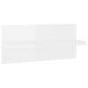 Stylish High Gloss White Wall Shelves - 2 pcs | HipoMarket