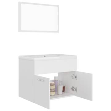 Stylish White Bathroom Furniture Set - Durable & Elegant