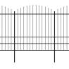 Premium Garden Fence with Spear Top Steel - 15.3m Black