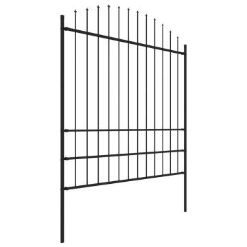 Premium Garden Fence with Spear Top Steel - 15.3m Black