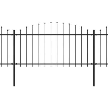 Premium Black Garden Fence with Spear Top - 13.6m Steel