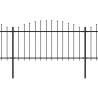 Premium Black Garden Fence with Spear Top - 13.6m Steel