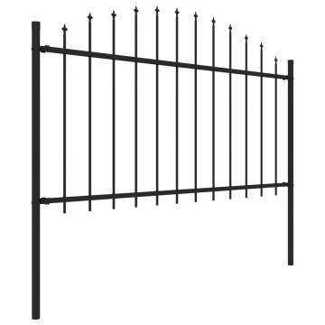 Premium Black Garden Fence with Spear Top - 13.6m Steel