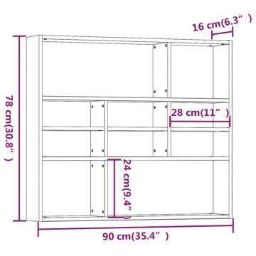 Wall Shelf Smoked Oak 90x16x78 cm - Stylish Storage Solution