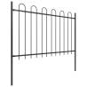 Elegant Black Garden Fence with Hoop Top - 3.4x1.2 m